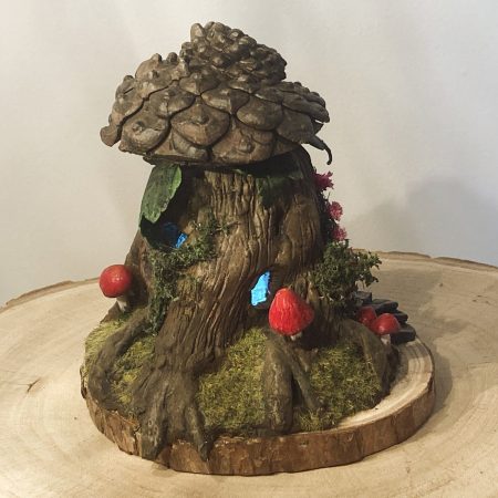 Antique Ink Bottle Fairy House | Handmade Woodland Cottage Diorama | Enchanted Fairy Garden