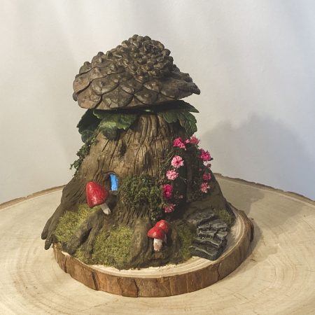 Antique Ink Bottle Fairy House | Handmade Woodland Cottage Diorama | Enchanted Fairy Garden