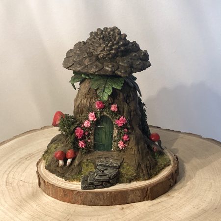 Antique Ink Bottle Fairy House | Handmade Woodland Cottage Diorama | Enchanted Fairy Garden