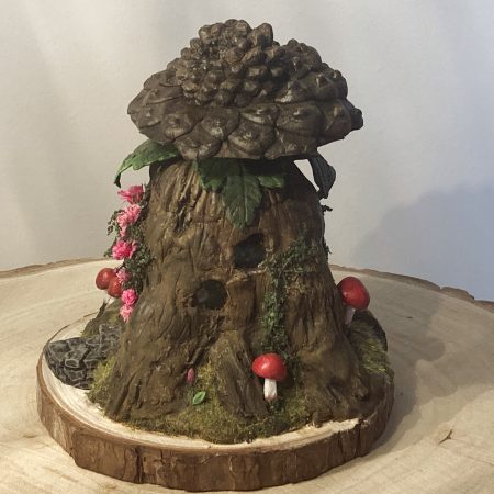 Antique Ink Bottle Fairy House | Handmade Woodland Cottage Diorama | Enchanted Fairy Garden