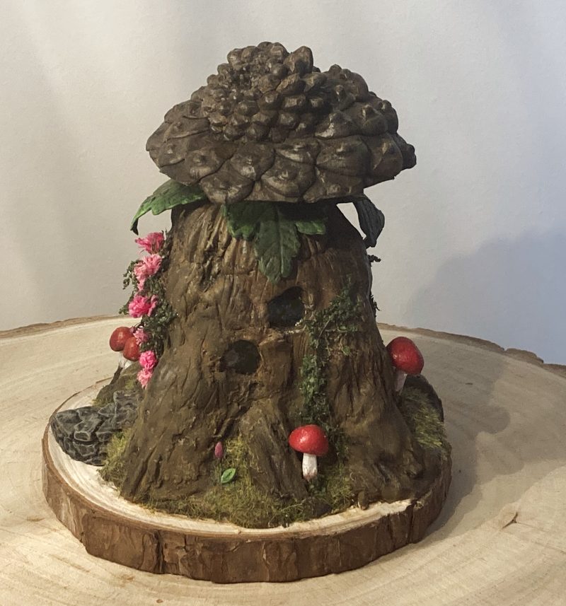 Antique Ink Bottle Fairy House | Handmade Woodland Cottage Diorama | Enchanted Fairy Garden