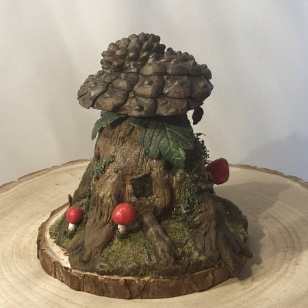 Antique Ink Bottle Fairy House | Handmade Woodland Cottage Diorama | Enchanted Fairy Garden