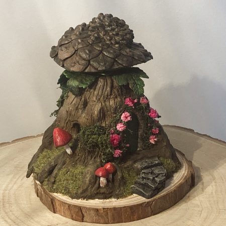 Antique Ink Bottle Fairy House | Handmade Woodland Cottage Diorama | Enchanted Fairy Garden