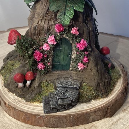 Antique Ink Bottle Fairy House | Handmade Woodland Cottage Diorama | Enchanted Fairy Garden