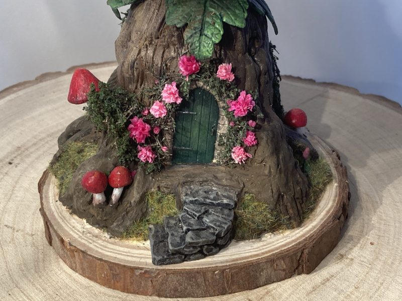 Antique Ink Bottle Fairy House | Handmade Woodland Cottage Diorama | Enchanted Fairy Garden