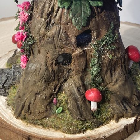 Antique Ink Bottle Fairy House | Handmade Woodland Cottage Diorama | Enchanted Fairy Garden