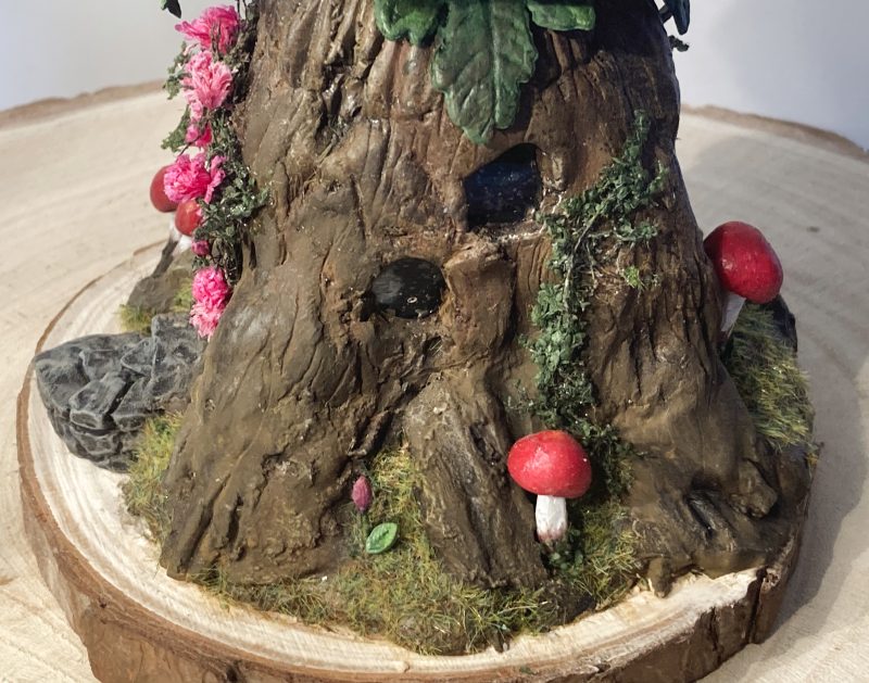 Antique Ink Bottle Fairy House | Handmade Woodland Cottage Diorama | Enchanted Fairy Garden