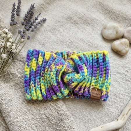 Handmade Crochet Twist Headband – Vibrant Multicolor
