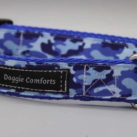 Blue camo dog collar