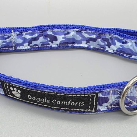 20mm blue camo dog collar