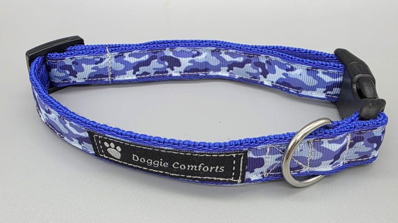 20mm blue camo dog collar