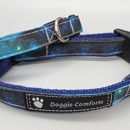 16mm & 20mm galaxy blue dog collars