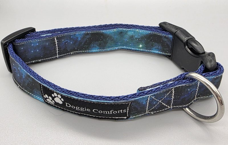 25mm blue galaxy dog collar