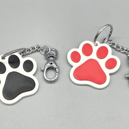 Colourful Pawprint keychain/keyring