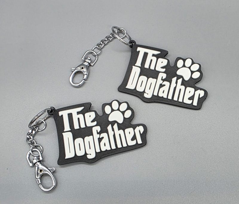 Keyring with The Dogfather wording