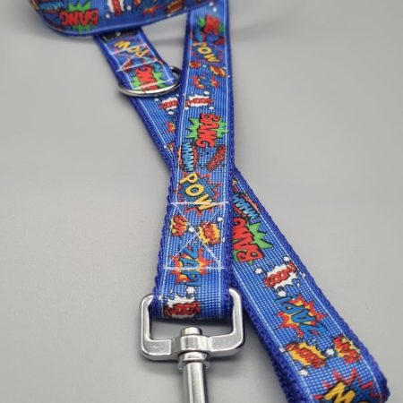 Crash, bang, pow dog collars/martingales & leads.