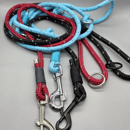 Reflective dog leads - 1.25m single or 2m double ended training leads