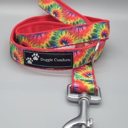 Abstract rainbow dog collars/martingales & leads.