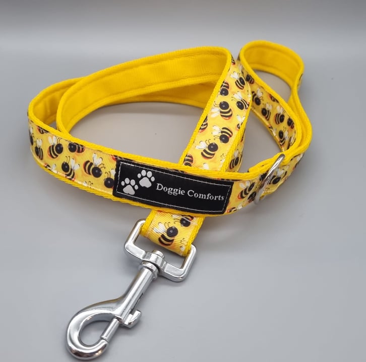 Bee design dog collars/martingales & leads.