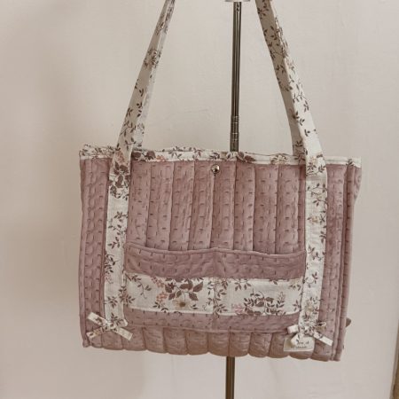 Handmade quilted tote bag-dusty pink