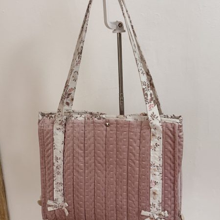 Handmade quilted tote bag-dusty pink