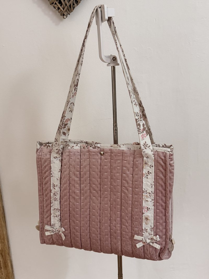 Handmade quilted tote bag-dusty pink
