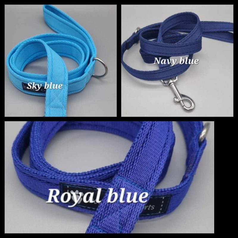 navy, royal & sky blue dog leads