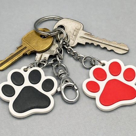 Colourful Pawprint keychain/keyring