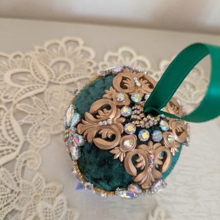 Set od 3 big velvet christmas bauble