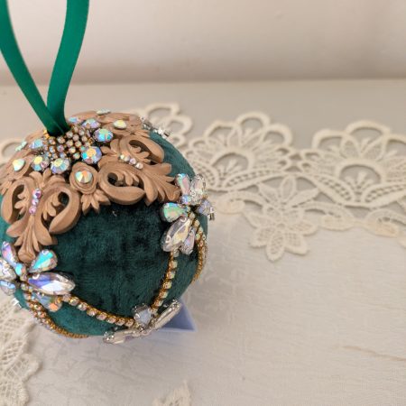Set od 3 big velvet christmas bauble