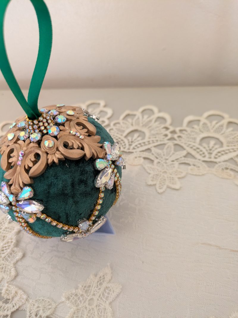 Set od 3 big velvet christmas bauble