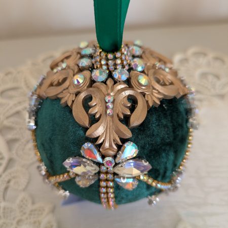 Set od 3 big velvet christmas bauble