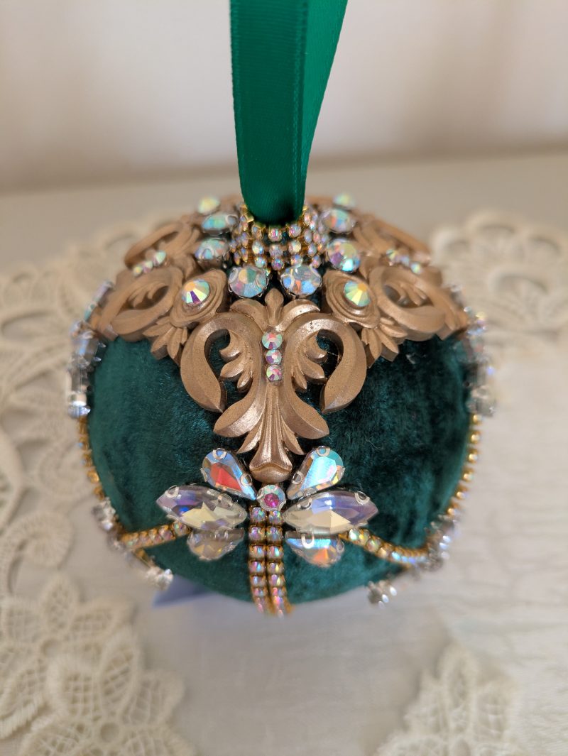 Set od 3 big velvet christmas bauble
