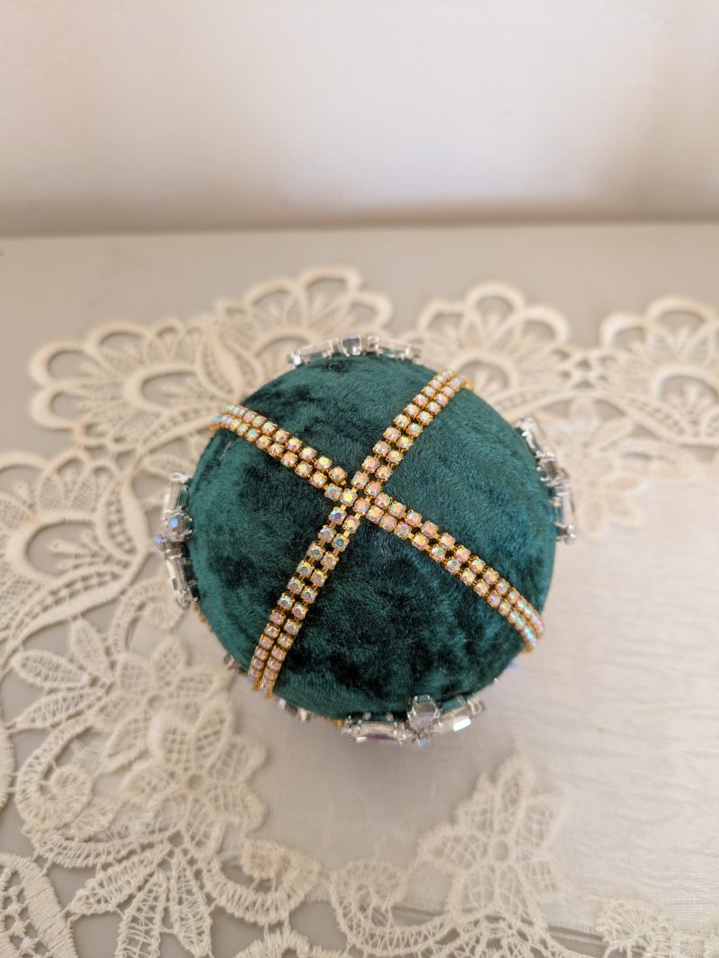 Set od 3 big velvet christmas bauble