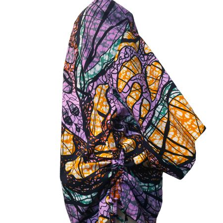 Multicolour Abstract Print African-style Kimono Jacket