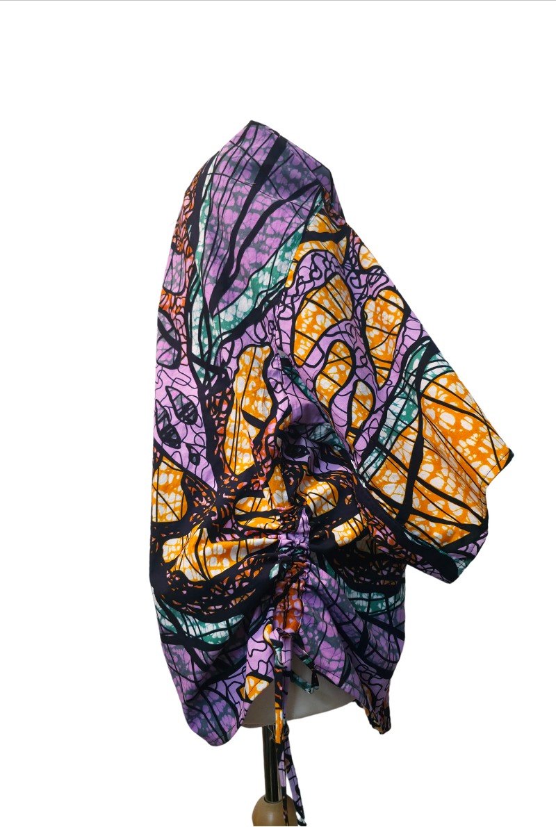 Multicolour Abstract Print African-style Kimono Jacket