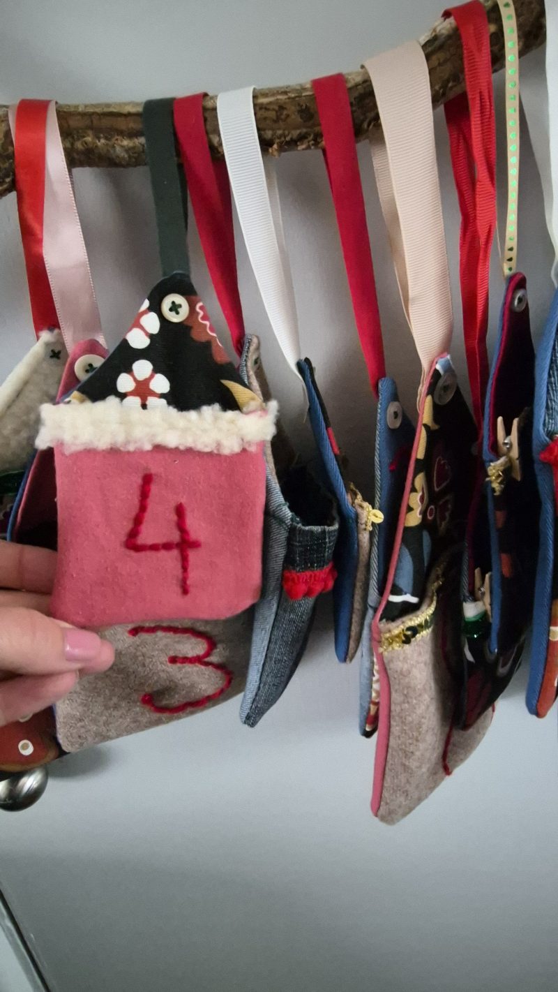 Handmade Colourful Hanging Advent Calendar – 24 Pockets