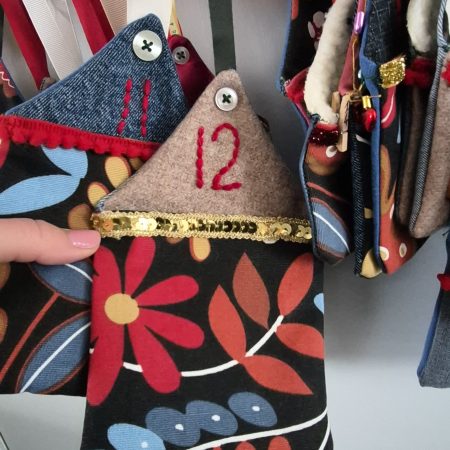 Handmade Colourful Hanging Advent Calendar – 24 Pockets