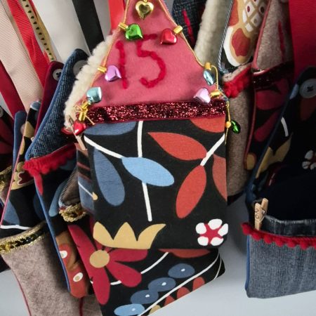 Handmade Colourful Hanging Advent Calendar – 24 Pockets