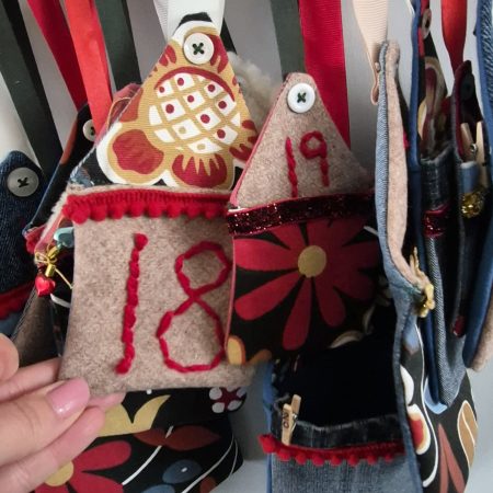 Handmade Colourful Hanging Advent Calendar – 24 Pockets