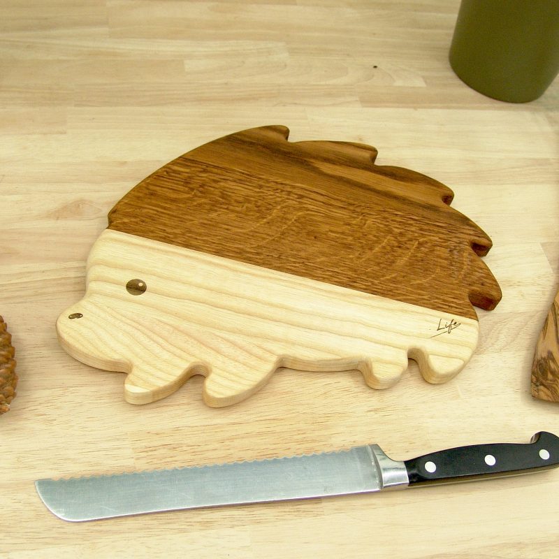 Hedgehog Chopping Board - Oak & Ash Hand Made