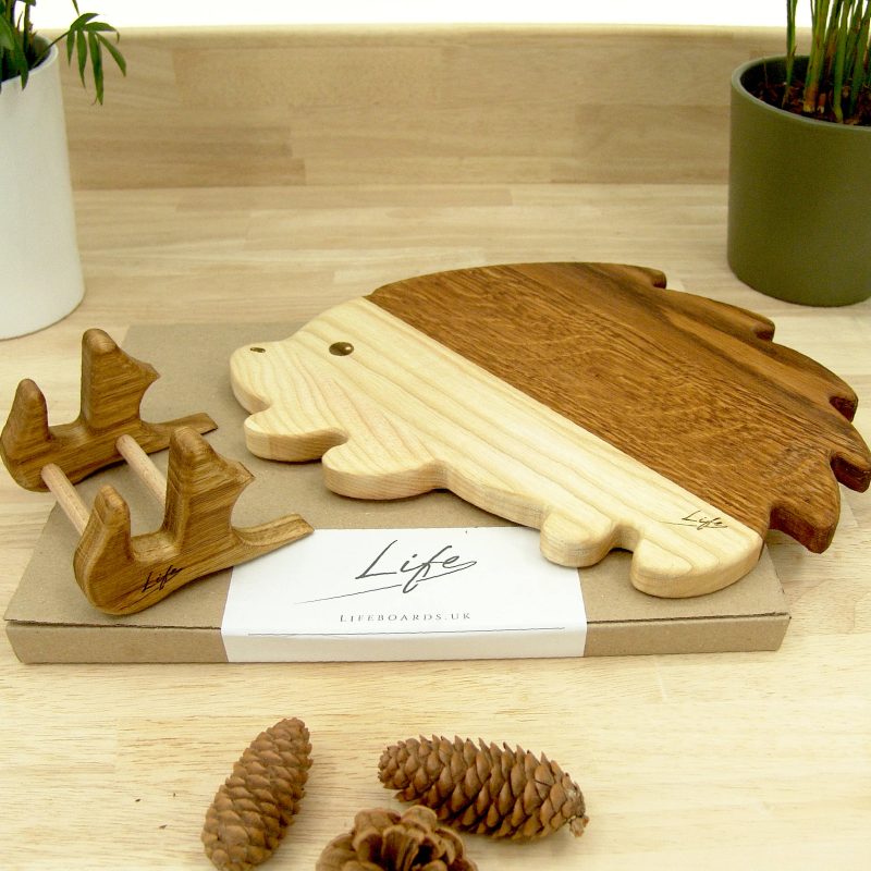 Hedgehog Chopping Board - Oak & Ash Hand Made