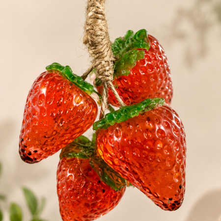 Handmade strawberry shaped glycerin soap-strawberry scent-110 g