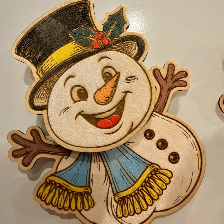 Hand-Painted Swinging Wooden Christmas Fridge Magnets – 5 Characters