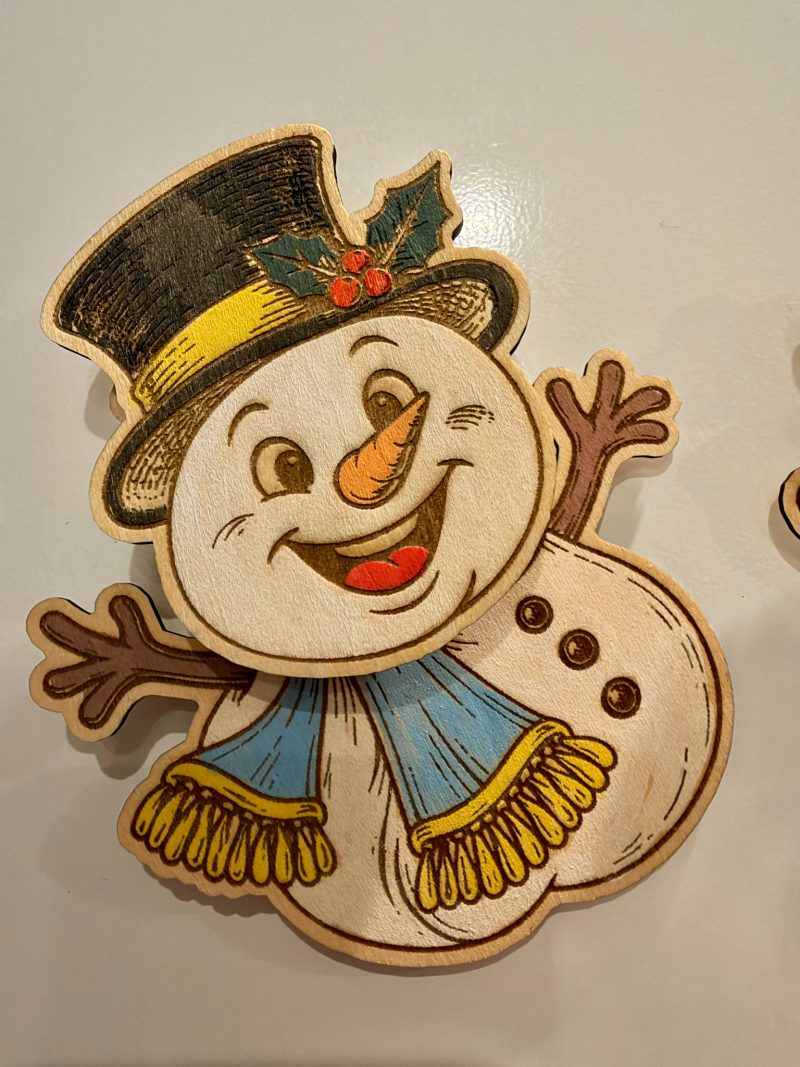 Hand-Painted Swinging Wooden Christmas Fridge Magnets – 5 Characters