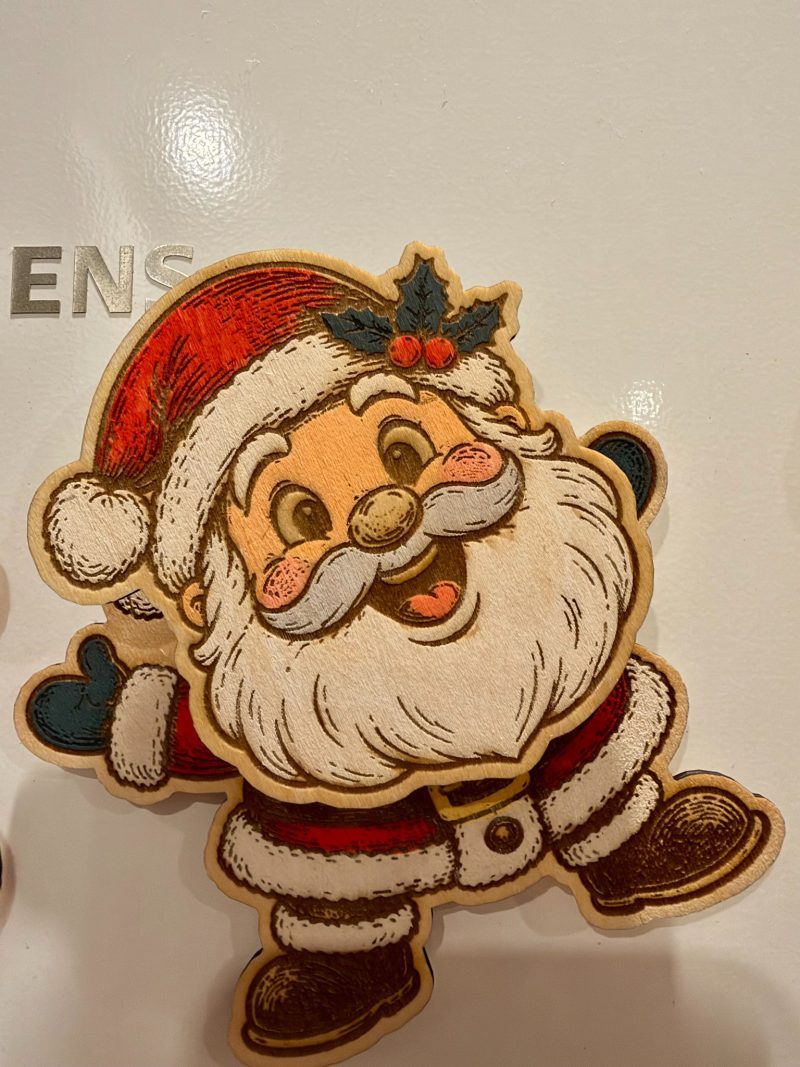 Hand-Painted Swinging Wooden Christmas Fridge Magnets – 5 Characters