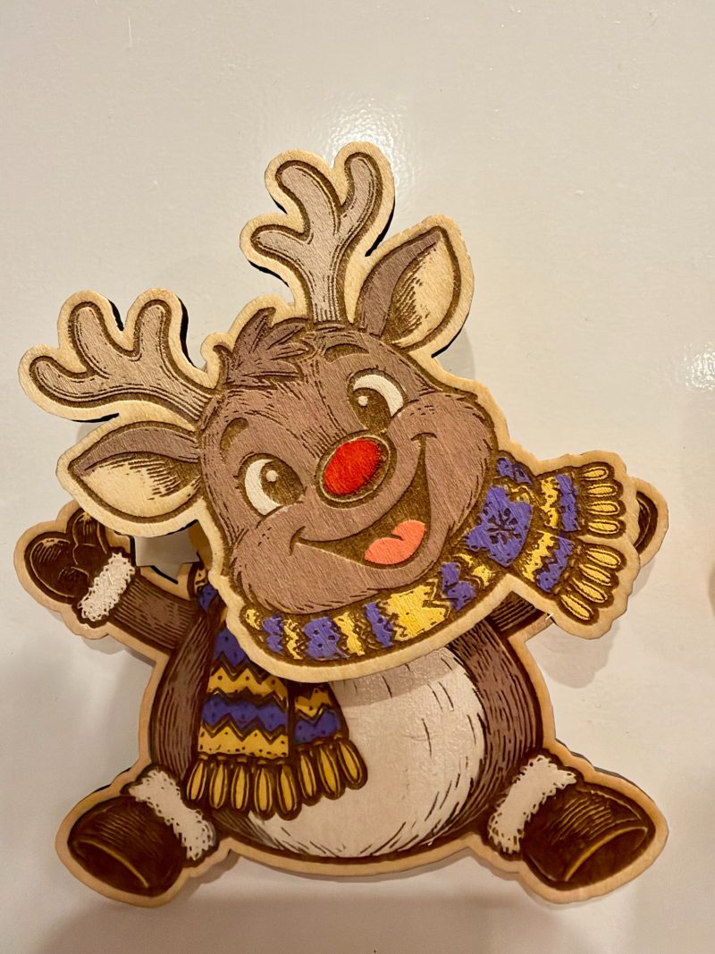 Hand-Painted Swinging Wooden Christmas Fridge Magnets – 5 Characters