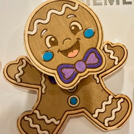 Hand-Painted Swinging Wooden Christmas Fridge Magnets – 5 Characters
