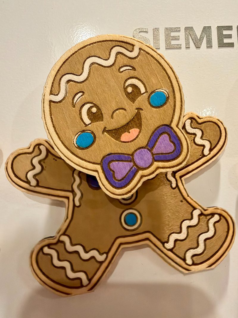 Hand-Painted Swinging Wooden Christmas Fridge Magnets – 5 Characters