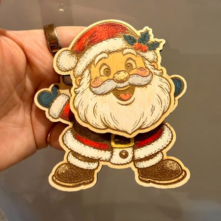 Hand-Painted Swinging Wooden Christmas Fridge Magnets – 5 Characters